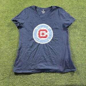 Chicago Fire FC Fanatics Women’s Medium Navy V-Neck T-Shirt MLS Soccer